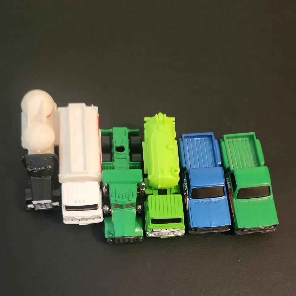 Kids Toy Vehicle Set Of 6 - Green, Blue, White, Black